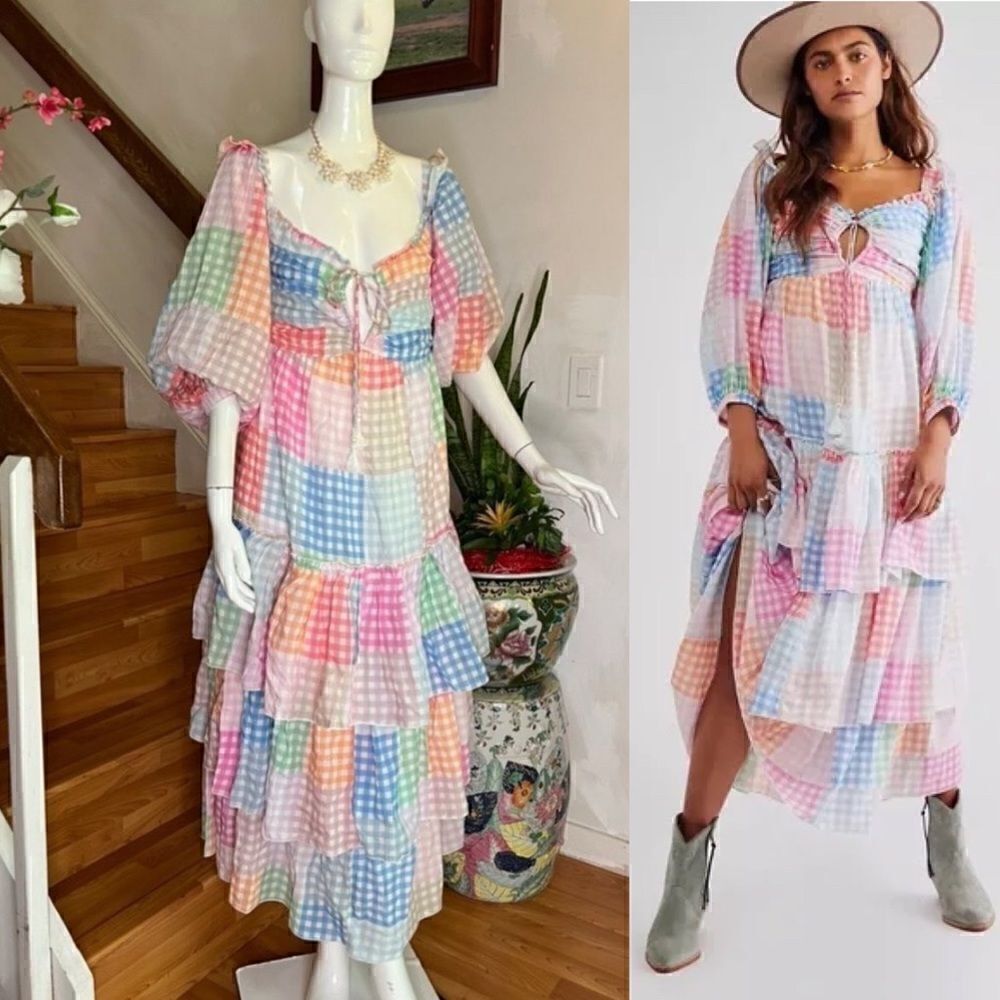 New Fillyboo AILEEN SMOCK DRESS - GINGHAM PUNCH/size L